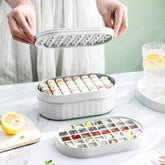 Homestic 2 Layer Ice Cube Trays with Storage Box & Ice Scoop | 72 Compartments | One Press Demolding | Ice Cubes for Whiskey Cocktails Mocktails Soft Drinks | BPA Free | Gray